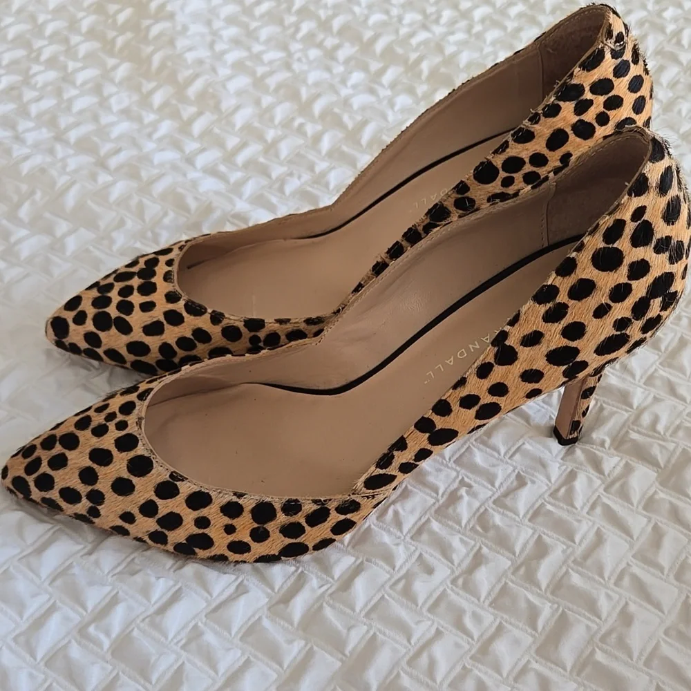 Loeffler Randall Pari Cheetah Print Real Fur Stiletto High Heel Pumps Mobwife